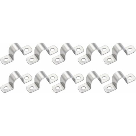 Lot de 10 colliers de serrage en forme de U, 32 mm en acier inoxydable en forme de U, colliers de serrage robustes pour tuyaux d'eau, câbles de gaz (1/5)