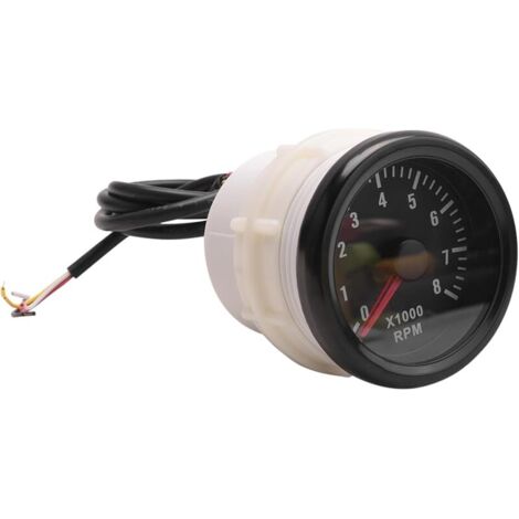 52MM Tachymètre Électrique 0-8000 RPM 2" Compteur de Tours/Minute pour Moteur à Essence 2 3 4 5 6 8 Cylindres Voiture Bateau Yacht