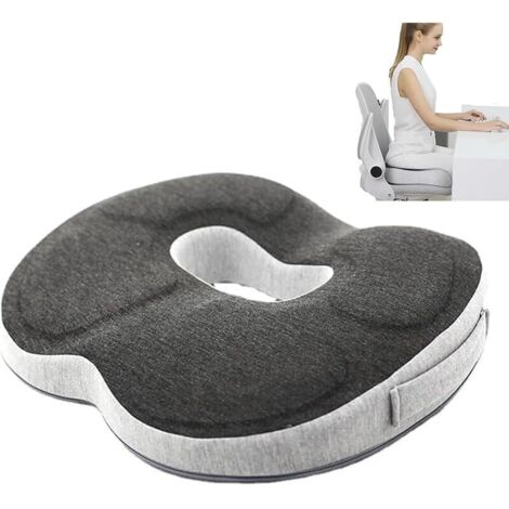 Coussin d'assise orthopédique en mousse à mémoire de forme ergonomique pour chaise de bureau, coussin d'assise pour coccyx, sciatique, hémorroïdes, soulagement des maux de dos