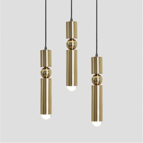 Moderne Suspension Luminaire Lustre Salle À Manger Lampe Intérieur Décoration Cylindre Tuyau Doré Lampe Suspendue Cuisine Luminaire (1/5)