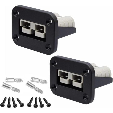 Lot de 2 prises de batterie 50 A avec plaque de montage pour carte enfichable Anderson SB50, montage encastré (1/4)