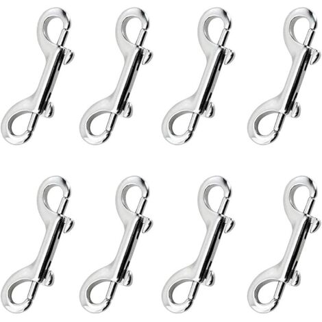 Double Extrémité Boulon Snaps Ensemble De Crochets Acier Inoxydable Nickel Plaqué Zinc Alloy Clips Mousqueton Double Boulon Extrémité Clip Crochet Boulon Snap 8 Pièces (1/5)
