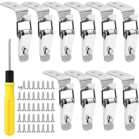 10 Pièces Loquet a Bascule en Acier Inoxydable, Loquet à Bascule à 90 Degrés pour Case Box, Tiroir, Toolbox (1/5)