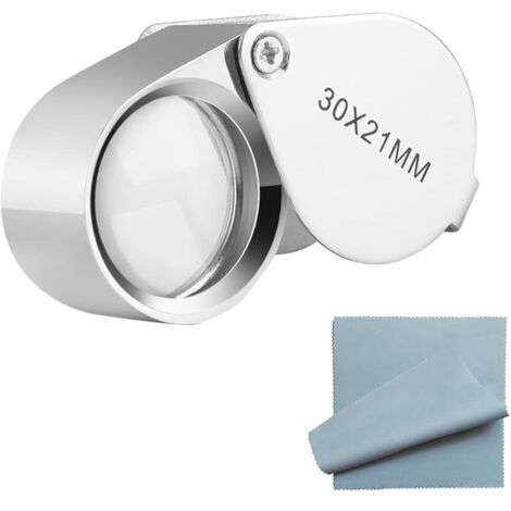 Loupe Bijoutier Professionnel 30x, Verre Grossissant 21 mm pour Bijoux, Antiquités, Botaniste et Horloger, Lentille Oculaire (1/5)