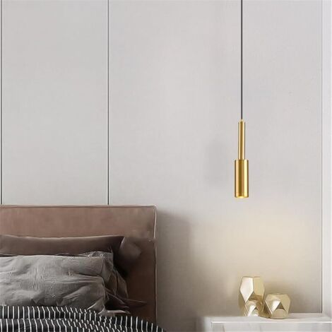 Lustre De Restaurant, Lampe à Suspension De Table De Bar, Projecteur De Chambre à Coucher, Lustre De Chevet, Chambre D'Hôtel Moderne, Lampe De Chevet D'Allée (Or) (1/5)