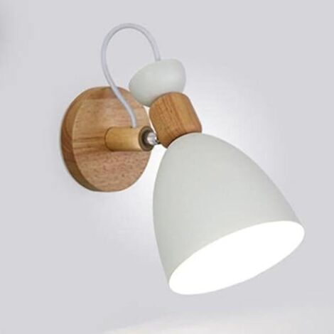 Applique murale LED en bois massif chambre applique murale blanc moderne minimaliste créatif salon éclairage intérieur (1/5)