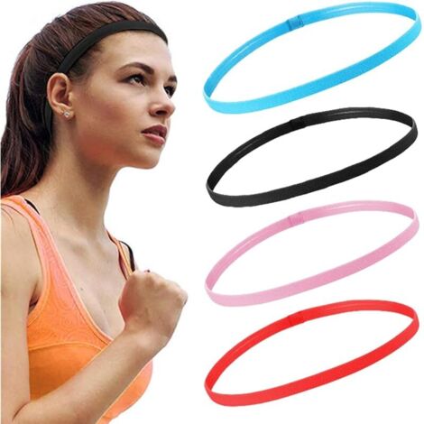 4 Pièces Bandeau Cheveux Homme, Élastique Cheveux Serre Tete Homme, Bandeau Cheveux Sport Antidérapants, Elastiques Bandeaux pour Femme, Pour Jogging Football Faire Yoga Exercice (1/5)