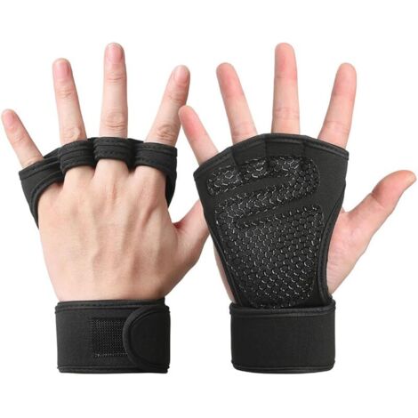 Gants fitness mi-doigts , Semelles gel anti-choc et surface antidérapante, Conception respirante pour musculation/crossfit, Taille universelle homme et femme (1/5)