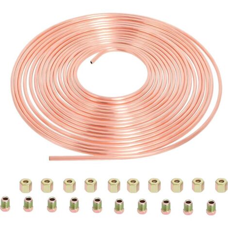 Tuyau de Frein 10m 5mm Diamètre Extérieur, Conduite Générale de Frein 3/16" de Rechange pour Automobile avec 20 Écrous de Fixation par (1/5)