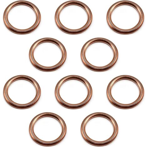 10 Pcs Joint Bouchon Vidange 16 x 22 x 2 mm, Joint Cuivre Vidange m16, Joint de Vidange pour Voiture et de Moteurs, Compatible avec Citroën, DS, Dacia, Fiat, Ford, Jeep, Mercedes, Mini, Peugeot...