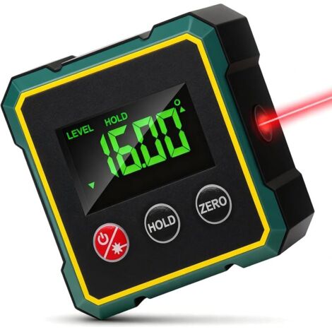 Rapporteur d'angle numérique, double niveau à bulle, avec écran LCD, boîtier de niveau double axe avec interface de type C, rapporteur d'angle numérique pour le travail du bois, la construction, la (1/5)