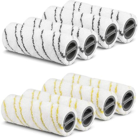 8 Rouleau pour Karcher FC7 FC5 FC3D FC3, Rouleau pour Karcher, Rouleaux De Rechange, Brosses de Nettoyage Accessoire Remplacement des Rouleaux 2.055-006.0 et 2.055-006.0 (Jaune et Gris) (1/5)