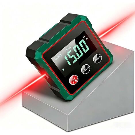 Équerre numérique magnétique à 4 faces avec laser, indice de protection IP54, niveau à bulle numérique pour le travail du bois, le bâtiment et le bricolage, la rénovation de la maison (1/5)
