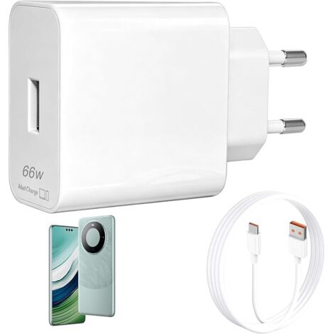 Chargeur Rapide Supercharge 66 W pour Ho-nor & Hua-wei Chargeur USB C avec câble USB C 2 m 6 A pour Ho-nor Magic 6 Pro 6 Lite/Ho-nor 200, 400 Pro/Mate 60, 40, 30, P60, P40 (1/5)