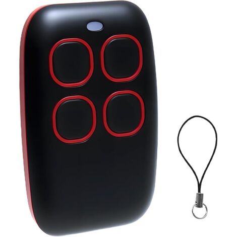 Télécommande universelle pour porte de garage 433 MHz, 4 en 1, code tournant et code fixe, compatible avec 90+ marques, ouvre-porte de garage universel 433 MHz, rouge (1 pièce) (1/5)