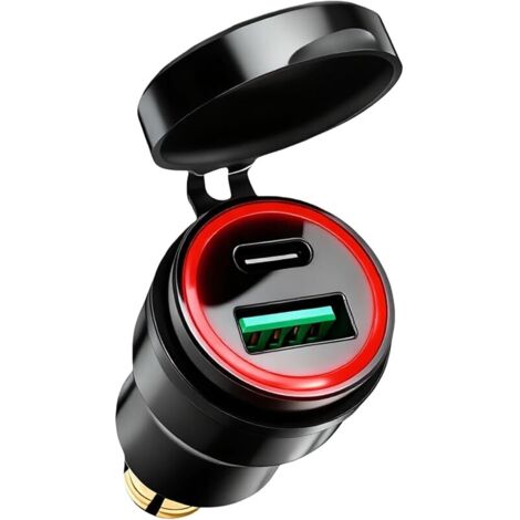 Adaptateur USB-C PD 3.0 pour Motos BMW, Adaptateur USB 3.0 30 W, étanche 12-24 V, Chargeur Rapide QC 3.0, Support de Montage USB en Aluminium pour Ducati, Accessoires Moto, camions et Bateaux. (1/5)