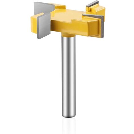 Fraise a Surfacer, Fraise à Rainurer, Fraise Defonceuse 8mm de Lame 1/4" Shank T, pour Portes, Tables, Étagères, Murs et plus (1/5)