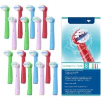 Pack de 16 Pour Oral B Tête de Brosse à Dents électrique Compatible Pour Enfants Pour Enfants, Tête de Brosse de Rechange Oral B Adaptée à la Plupart des Séries de Brosses à Dents Compatibles