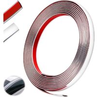 Baguette adhésive chromée de 12 mm x 5 m pour garnitures de porte et de plafond. Convient également pour les portes et les murs. Finition argentée.