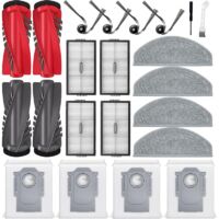 Lot de 20 pièces de rechange pour aspirateur Roborock Saros 20 Sonic, 2 ensembles de brosses principales, 4 brosses latérales, 4 filtres HEPA, 4 serpillères, 4 sacs à poussière, 2 outils de