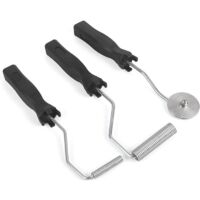 Lot de 3 rouleaux en fibre de verre, outils rouleaux en fibre de verre rouleau debulleur resine outil de palettes à bulles en fibre de verre