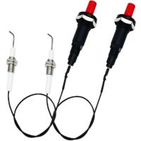 Kit d'allumage piézo à bouton poussoir au propane de 30 cm de long pour gril à gaz/cuisinière/chauffage/poêle Spaker Spaker Generator Kit d'allumage 2 pièces/lot