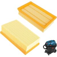 Lot de 2 filtres plats plissés pour aspirateurs Bosch GAS 35 L AFC, GAS 35 M AFC, GAS 55 M AFC et Kärcher NT25/1 Ap