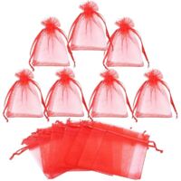 Sachets en Organza, Porte-dragées, Voile de fée pour Mariage, Cadeau, Bonbons 50pz-Rosso