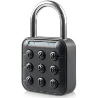 Cadenas à Combinaison 6 Chiffres, Cadenas à Code Electronique avec Serrure Numérique, Cadenas Code Exterieur Etanche, Réinitialisables Cadenas de Sécurité pour Casiers Bagages Bureaux
