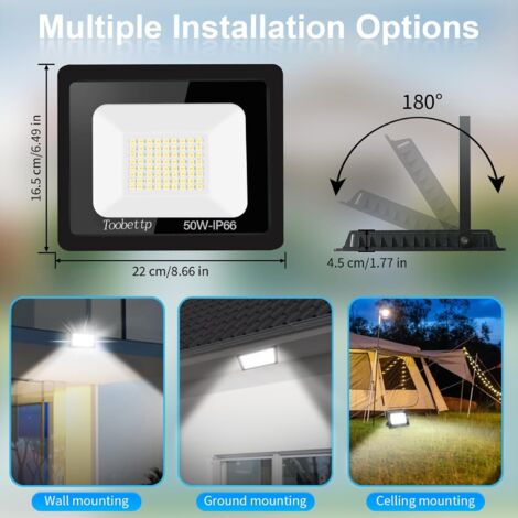 Projecteur LED Intérieur/Extérieur Extra Plat Blanc Froid