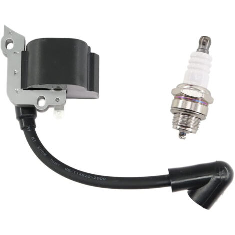 MCHNIC Bobine d'allumage avec bougie d'allumage pour Stihl FS38 FS46 FS45 FS55 FC55 HS45 HS45 KM55 Tronçonneuse de rechange 4140 400 1308
