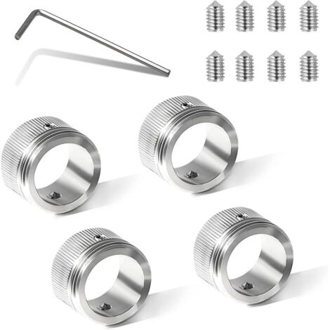 Lot de 4 adaptateurs de thermostat de radiateur RA/Rav/Ravl M30 × 1,5-304 en acier inoxydable – Design Snap-On de précision anti-fuite – Avec clé hexagonale (diamètre intérieur 22 mm) (1/5)