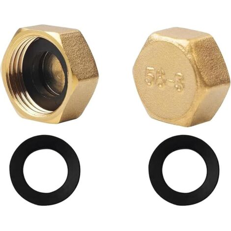 Lot de 2 bouchons d'obturation 1/2" pour conduite d'eau - Avec joints d'étanchéité - Pour tuyaux de jardin et d'extérieur (1/5)