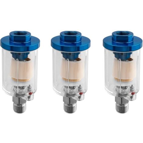 3 Pcs 1/4" Séparateur D'huile à Eau, Filtre à Air Comprimé - Mini Séparateur D'eau pour Compresseurs, Pistolets Pulvérisateurs, Outils Pneumatiques (1/5)