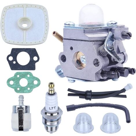Carburateur Kit de Remplacement pour ECHO PB-2155 PB-2100 Souffleur et ES-2100 Broyeur, Carburateur + Joints + Conduites + Filtre Air + Bougie d'allumage Kit de Pièces 10 en 1 (1/5)