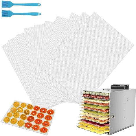 Lot de 20 films de déshydratation réutilisables en silicone antiadhésif pour déshydrateur rond et rectangulaire 29 x 37 cm (1/5)