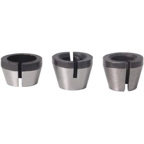 3PCS Jeu de Collets Mandrin à Pince de Machine de Gravure Adapteur Collets Mandrin 6.35mm 8mm 6mm Pour Machine de Coupe Électrique Mèche de Routeur Chuck (1/5)