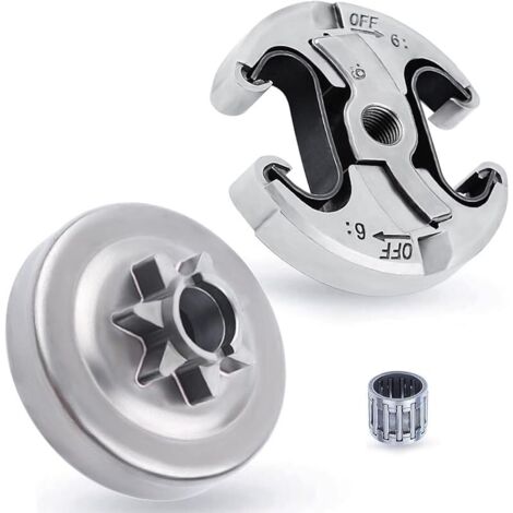 Pignon et Embrayage pour Husqvarna 455 460 Rancher, 7-Dents 3/8 Pignon avec Embrayage et Roulement Kit Tambour d'embrayage Pièces Tronçonneuse Accessoire