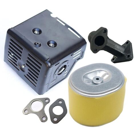 Carkio Silencieux d'échappement avec tuyau d'échappement et filtre à air Compatible with moteurs Honda 11HP 13HP GX340 GX390 (1/5)