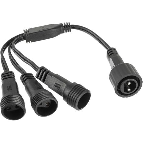 1 à 3 Connecteur Guirlande Lumineuse Noel, répartiteur d'éclairage extérieur, connecteur 2 broches étanche IP65 pour sapin et rideau lumineux G40