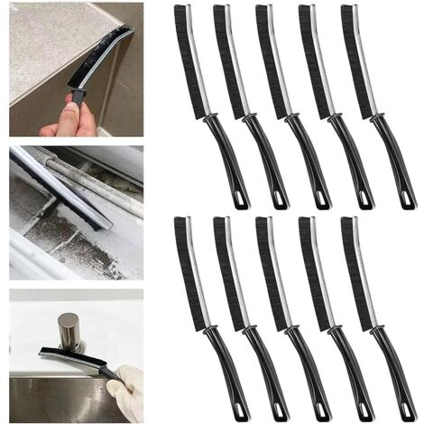 Brosse de Nettoyage des Interstices,10 Pcs Brosse Nettoyage Salle de Bain Brosse Joint Carrelage Brosse de Nettoyage Rainure Fenetre Bristled Crevice Cleaning Brush pour Porte,Fenêtre,Rail de Cuisine (1/5)