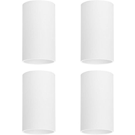 4 Pcs Spot Plafond Blanc en Saillie, Douille GU10, Ampoule non Incluse, 56 mm X 100 mm, Plafonnier Rond Spot de Plafond en Aluminium Moderne pour Salon, Cuisine, Couloir
