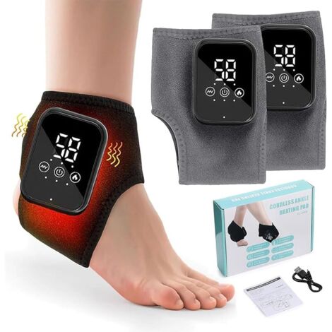 Lot de 2 masseurs de pieds 3 en 1, pour neuropathie, portable, électrique, rechargeable par USB, avec 3 modes, 5 niveaux de chaleur, pour jambes sans douleur et vitales