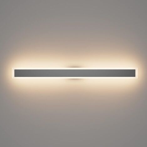 30W Applique Longue LED Villa Applique Murale Villa Porche Applique extérieure IP54 Appliques Murales Étanches Gris Foncé Longue Extérieure Lampe de Jardin-100CM, Blanc Chaud 3000K