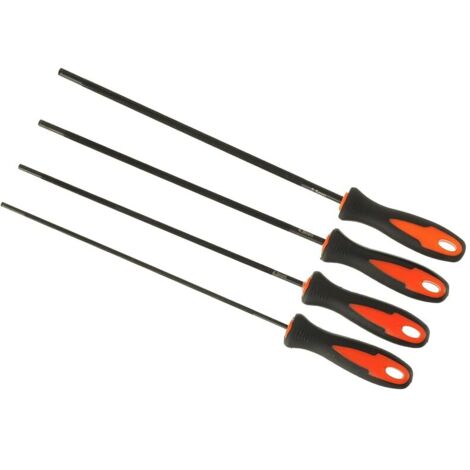 4 Pièces Lime tronconneuse, Lime Chaine tronconneuse,Lime à Cheval pour tronçonneuse, Lime avec poignée, il Existe 4 Tailles de 3,2 mm, 4,0 mm, 4,8 mm, 5,5 mm, adaptée à la tronçonneuse DIY (1/5)