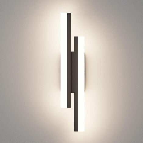 Applique Murale Interieur 40cm, 12W 850LM Lampe Murale LED Mordern, Appliques Interieur Décoratif, Luminaire mural pour Chambre Salon Couloir Escalier, Blanc Naturel 4000K, Noir (1/5)
