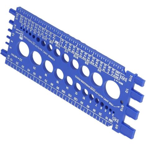 Jauge de Mesure Métrique et Pouce, Outil de Filetage pour Boulon et Écrou, Accessoire d'Atelier de Garage, Bleu (1/5)