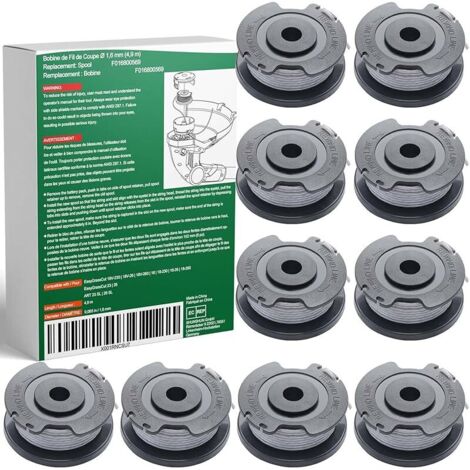 11 Pack Bobine de Fil de Coupe Pour Bosch Coupe-Bordures EasyGrassCut, 4,9 M de Fil de 1,6mm de Diamètre F016800569 (10 Bobine Fil Coupe Bordure,1 Couvercle)