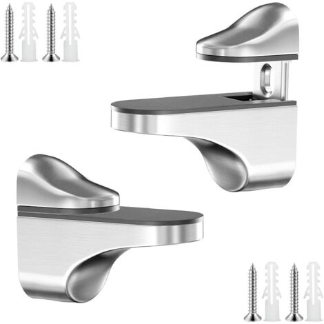 2 Pièces Supports de Serrage en Verre, Support de Verre Réglable, Support de Cloison en Verre, Support Etagere Verre en Alliage de Zinc, pour Verre de 3 à 18 mm (1/5)