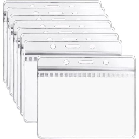 Lot de 50 badges en plastique Porte-cartes d'identité étiquettes de protection transparent pour Carte d'identité, Carte de Bus, Carte D'étudiant, Carte de Visite